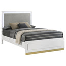 Coaster Furniture Caraway 224771Q Wood Queen LED Panel Bed - White IMAGE 4