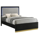 Coaster Furniture Caraway 224781KW Wood California King LED Panel Bed - Black IMAGE 4