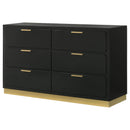 Coaster Furniture Caraway 224783 6-Drawer Dresser - Black IMAGE 3
