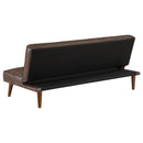  Coaster Furniture Jenson 360237 Upholstered Tufted Convertible Sofa Bed - Dark Coffee IMAGE 8