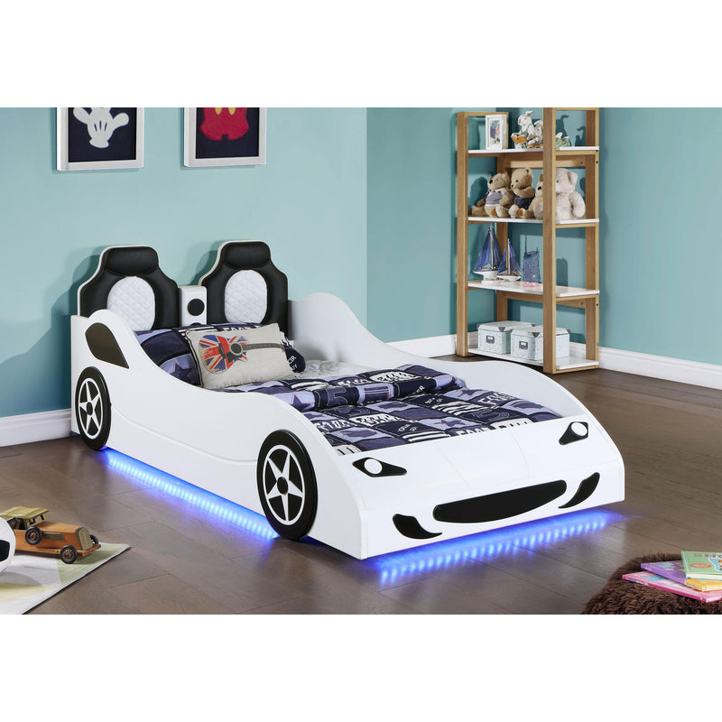 Coaster Furniture Cruiser 400477 Car Themed Twin Bed with Underglow Lights - White IMAGE 2