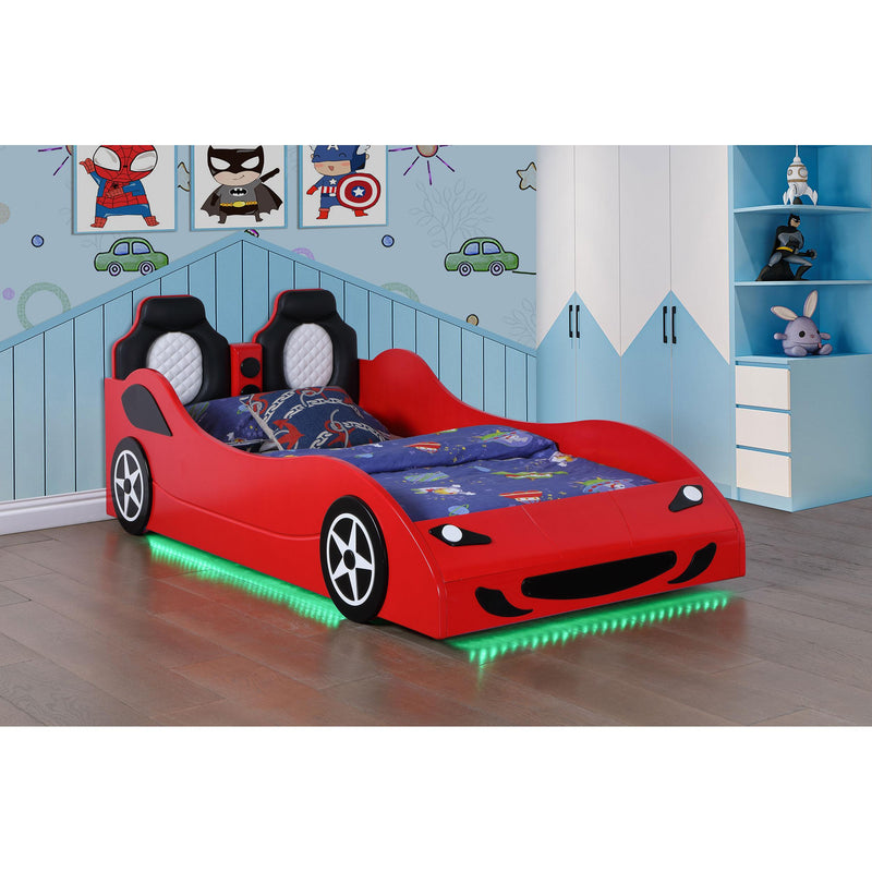 Coaster Furniture Cruiser 400479 Car Themed Twin Bed with Underglow Lights - Red IMAGE 4