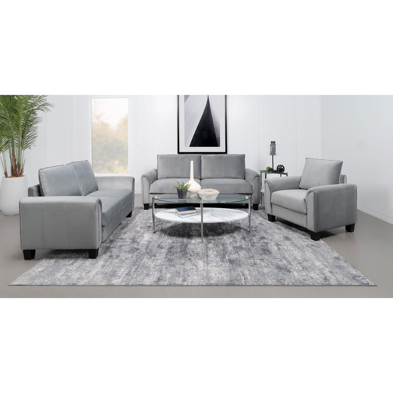 Coaster Furniture Davis 509636 Upholstered Rolled Arm Accent Chair - Grey IMAGE 9