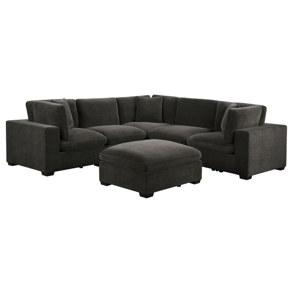 Coaster Furniture Lakeview 551464-SET 6 pc Upholstered Modular Sectional Sofa - Dark Chocolate IMAGE 1