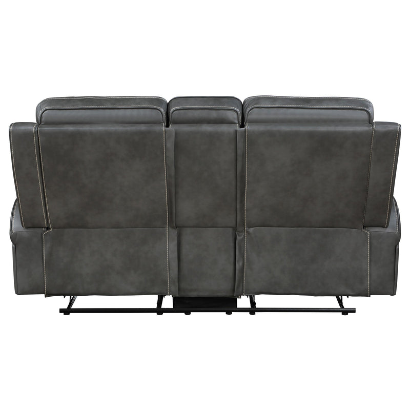 Coaster Furniture Raelynn Reclining Leatherette Loveseat with Console 603192 IMAGE 6