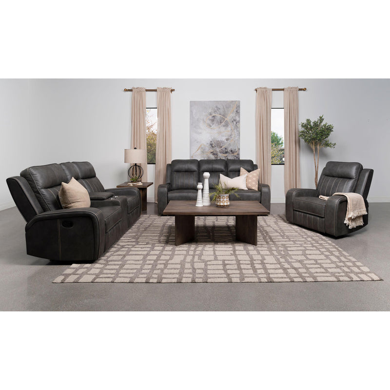 Coaster Furniture Raelynn Reclining Leatherette Loveseat with Console 603192 IMAGE 8