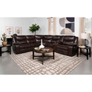 Coaster Furniture Sycamore 610190P Upholstered Power Reclining Sectional Sofa - Brown IMAGE 2