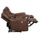  Coaster Furniture Greenfield 610264P Upholstered Power Reclining Sofa - Saddle Brown IMAGE 6