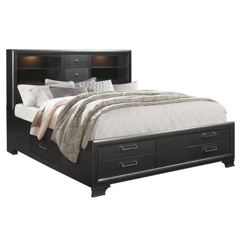 IFDC Ava Full Platform Bed with Storage Ava 54" Double Platform Bed - Jordyn Grey IMAGE 1