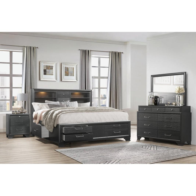 IFDC Ava Full Platform Bed with Storage Ava 54" Double Platform Bed - Jordyn Grey IMAGE 4