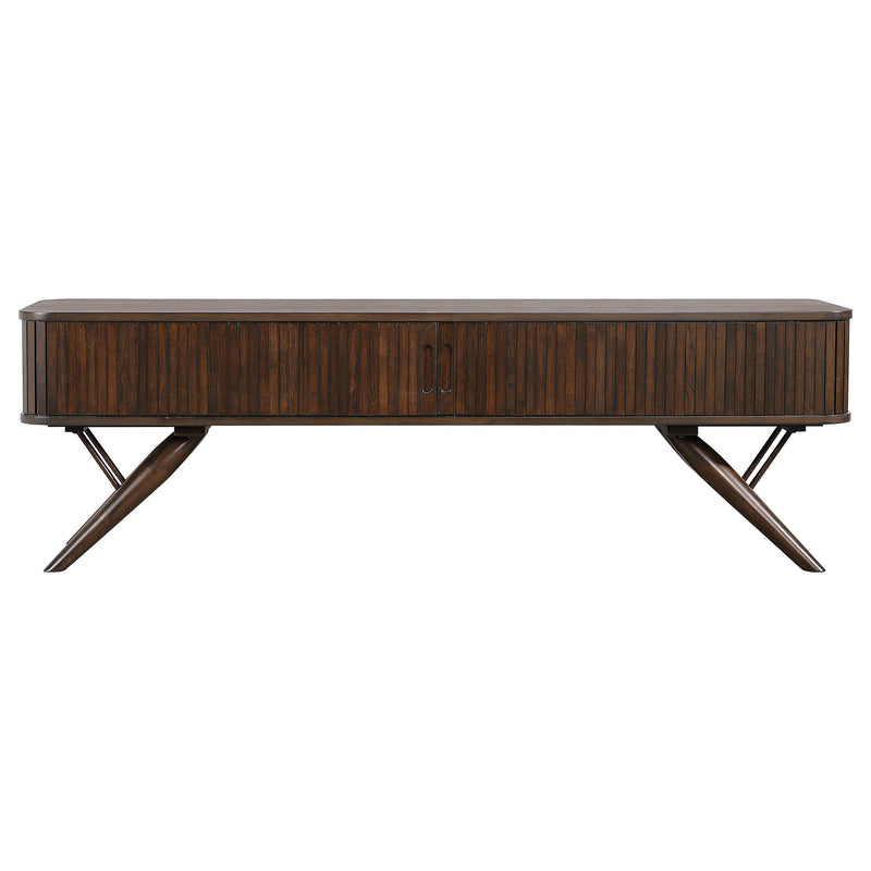  Coaster Furniture Valna 701713 Wood 71" TV Stand with Sliding Doors - Walnut IMAGE 4