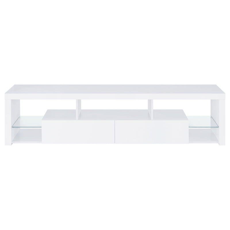  Coaster Furniture Jude 704251-SET 3-Piece Entertainment Center with 71" TV Stand - White High Gloss IMAGE 4