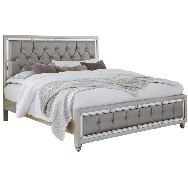 IFDC Luna Full Upholstered Panel Bed Luna 54" Double Bed IMAGE 1