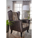  Coaster Furniture Elmbrook 903080 Upholstered Wingback Accent Club Chair - Brown IMAGE 2