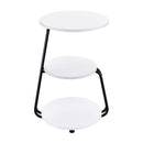  Coaster Furniture Hilly 930071 3-tier Round Accent Side Table - White and Black IMAGE 7