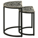  Coaster Furniture Zakiya 930195 2-piece Demilune Nesting Table Set - Black and White IMAGE 5