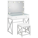 Coaster Furniture Eliza 936164 Vanity Set with Lighting & Stool - White and Chrome IMAGE 5