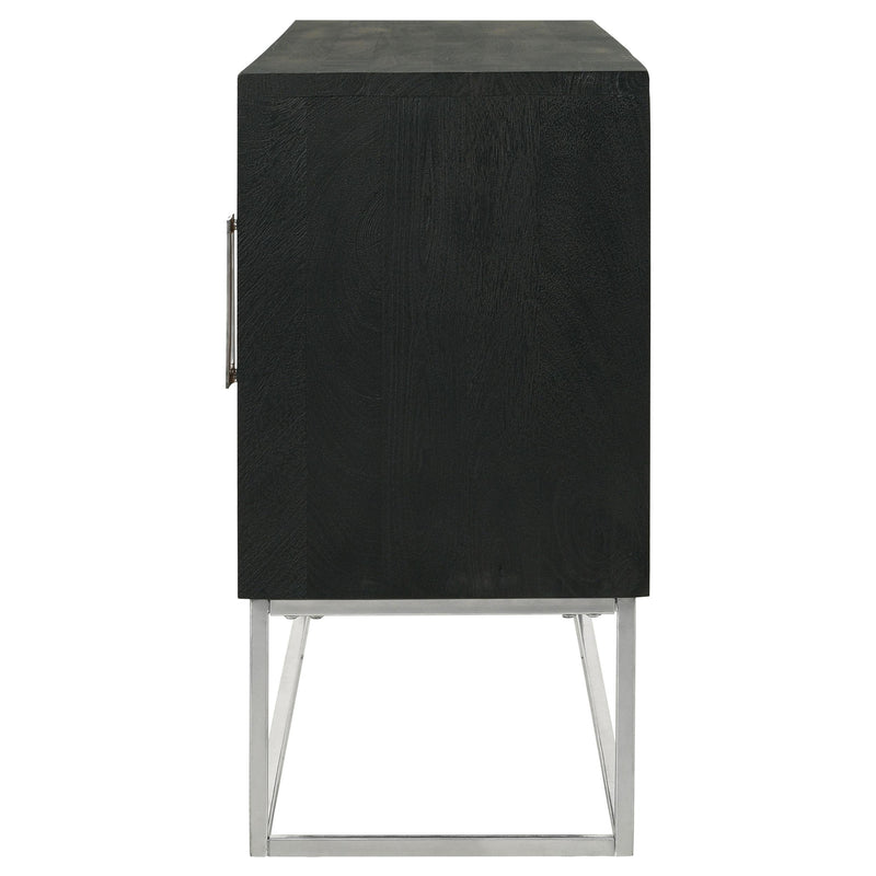Coaster Furniture Borman 950331 4-door Wood Accent Cabinet - Walnut and Black IMAGE 6