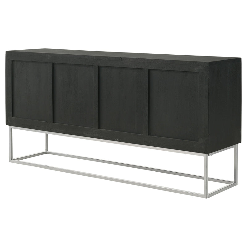 Coaster Furniture Borman 950331 4-door Wood Accent Cabinet - Walnut and Black IMAGE 8