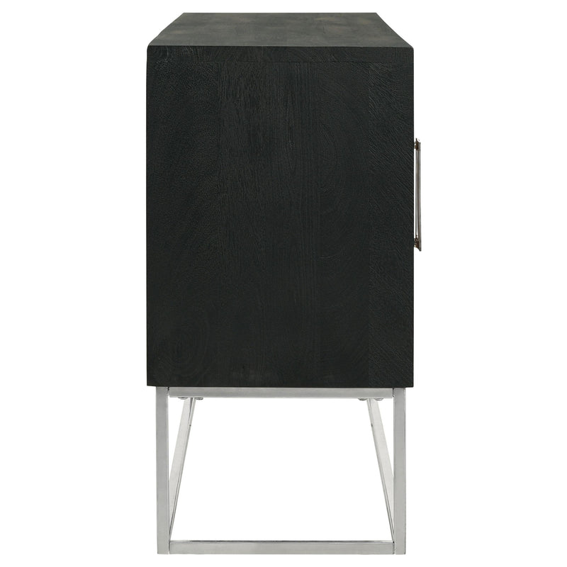 Coaster Furniture Borman 950331 4-door Wood Accent Cabinet - Walnut and Black IMAGE 9