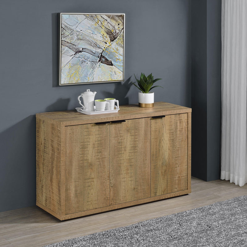 Coaster Furniture Pepita 950395 3-Door Engineered Wood Accent Cabinet with Adjustable Shelves - Mango Brown IMAGE 2