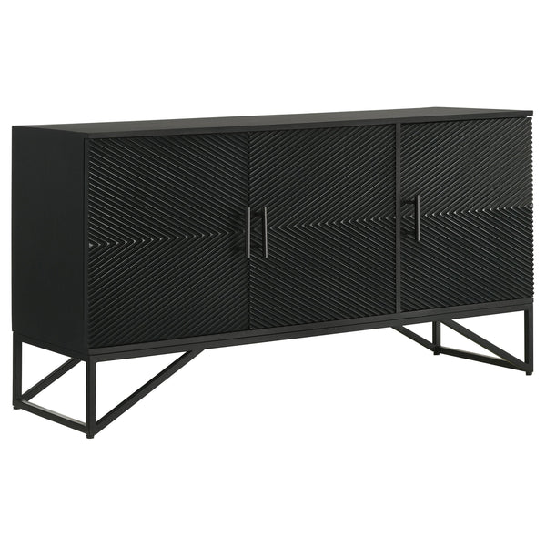 Coaster Furniture Riddell 959630 3-Door Accent Cabinet - Black IMAGE 1