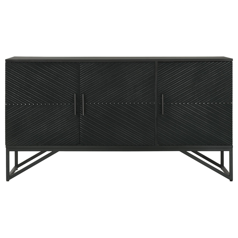 Coaster Furniture Riddell 959630 3-Door Accent Cabinet - Black IMAGE 4