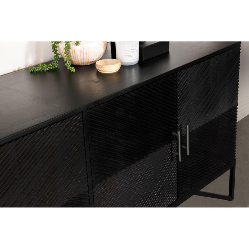  Coaster Furniture Riddell 959631 4-door Wood Reeding Accent Cabinet - Matte Black IMAGE 12