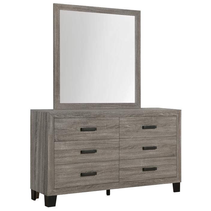 IFDC Olivia 6-Drawer Dresser with Mirror Olivia Dresser and Mirror Set IMAGE 1