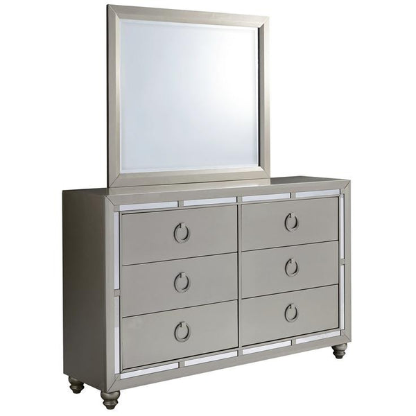 IFDC Luna 6-Drawer Dresser with Mirror Luna Dresser and Mirror Set IMAGE 1