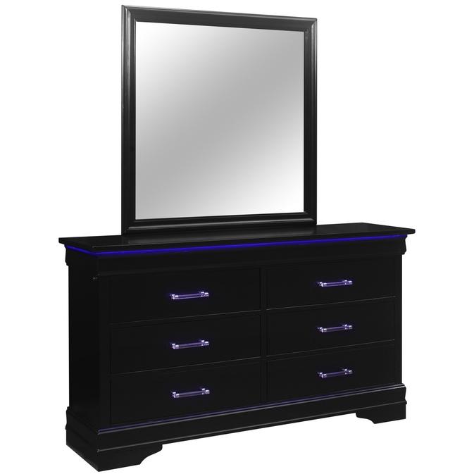 IFDC Isabella 6-Drawer Dresser with Mirror Isabella Dresser and Mirror Set IMAGE 1