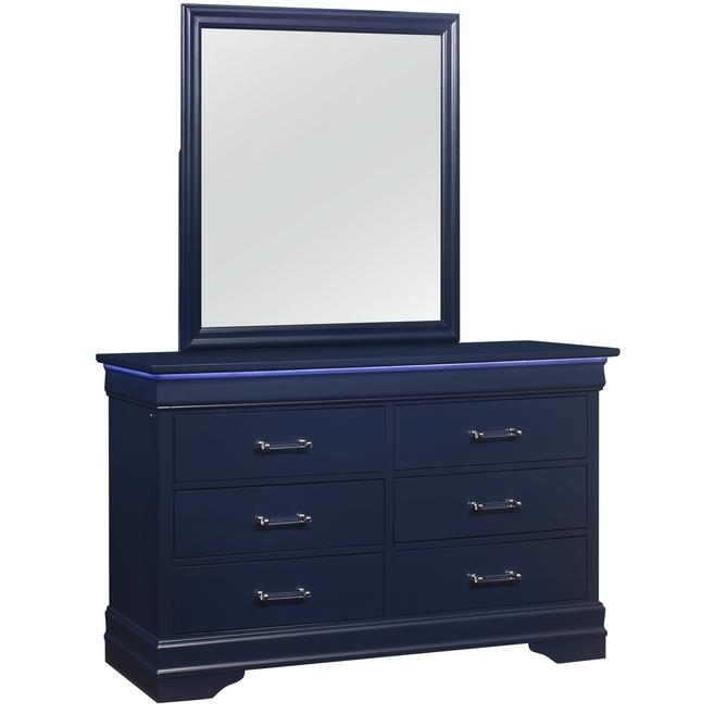 IFDC Hazel 6-Drawer Dresser with Mirror Hazel Dresser and Mirror Set IMAGE 1