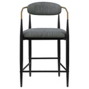 Coaster Furniture Tina 121186 Fabric Upholstered Counter Chair - Dark Grey (Set of 2) IMAGE 2