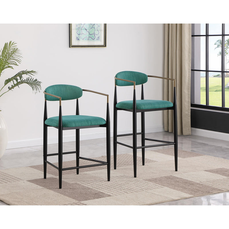 Coaster Furniture Tina 121188 Fabric Upholstered Bar Chair - Green (Set of 2) IMAGE 9