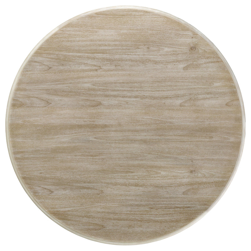  Coaster Furniture Trofello 123120 Round 60-inch Pedestal Dining Table - White Washed IMAGE 5