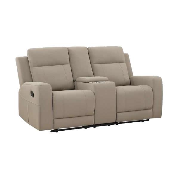 Coaster Furniture Brentwood Reclining Fabric Loveseat with Console 610282 IMAGE 1