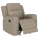  Coaster Furniture Brentwood 610283 Upholstered Recliner Chair - Taupe IMAGE 2