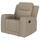  Coaster Furniture Brentwood 610283 Upholstered Recliner Chair - Taupe IMAGE 4