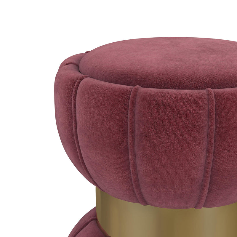 Coaster Furniture Sora 910290 Round Upholstered Ottoman - Berry IMAGE 4