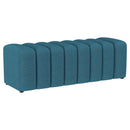  Coaster Furniture Summer 910293 Fabric Upholstered Tufted Accent Bench - Peacock Blue IMAGE 1