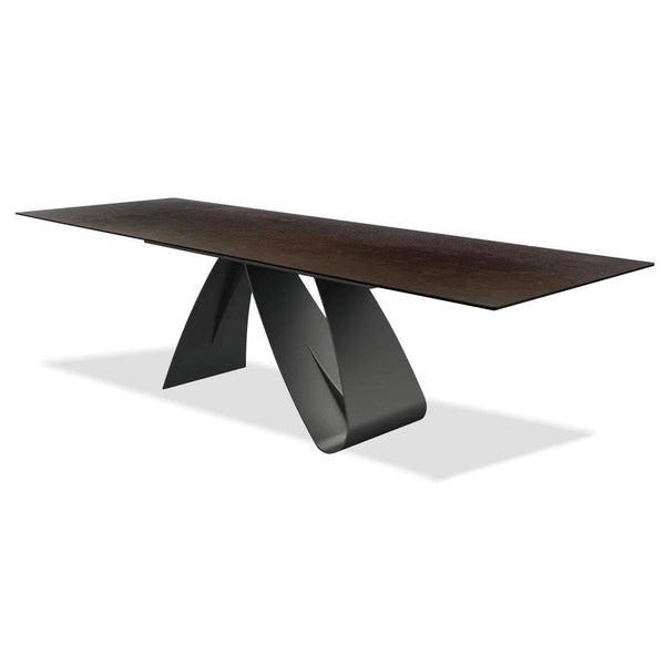 Mobital Signature Dining Table with Ceramic Top and Pedestal Base DTASIGNOXIDPCBLA IMAGE 1