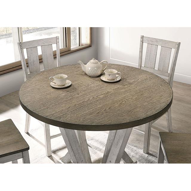 Furniture of America Round Dakota Counter Height Dining Table CM3289BR-RPT-48-TABL IMAGE 3