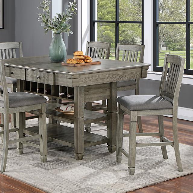 Furniture of America Anaya Counter Height Dining Table CM3512GY-PT-TABLE IMAGE 1