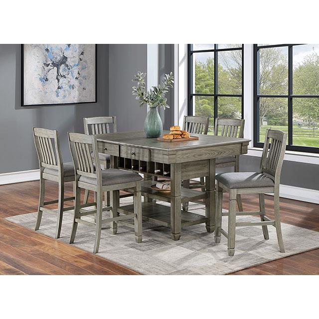 Furniture of America Anaya Counter Height Dining Table CM3512GY-PT-TABLE IMAGE 2