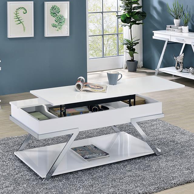 Furniture of America Titus Coffee Table CM4193WH-C IMAGE 1