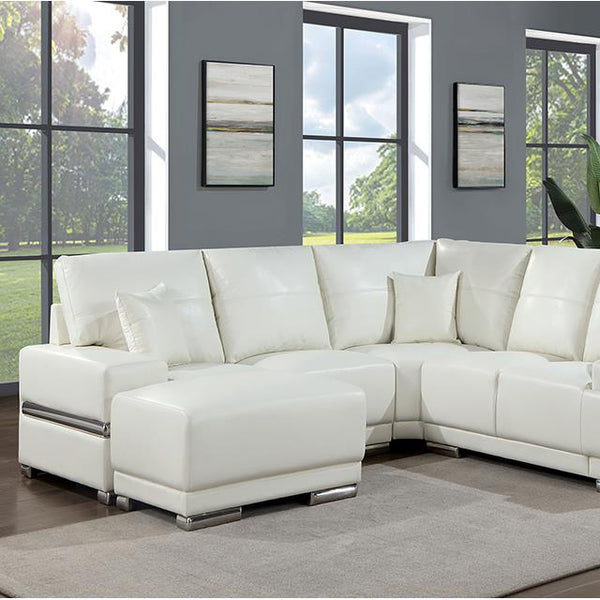 Furniture of America Althea Leatherette Sectional CM6410WH-SECT IMAGE 1