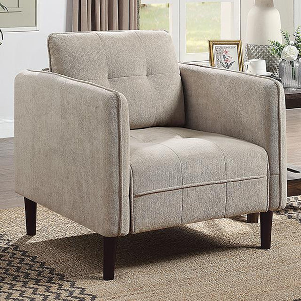 Furniture of America Lynda Stationary Fabric Chair CM6736LG-CH IMAGE 1