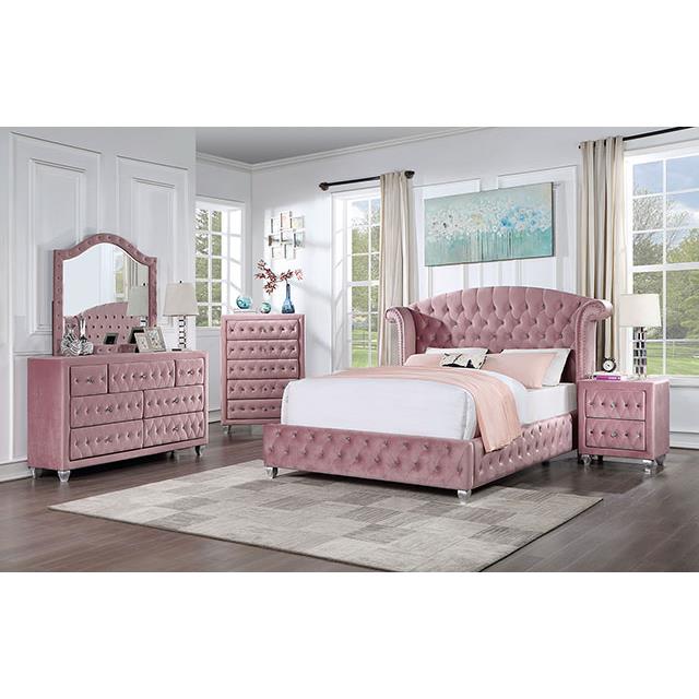 Furniture of America Zohar Queen Upholstered Platform Bed CM7130PK-Q-BED IMAGE 2