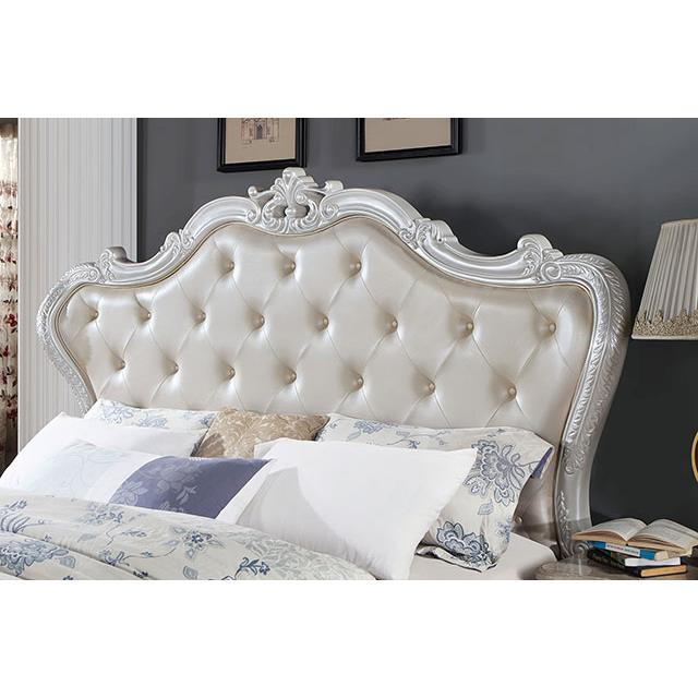 Furniture of America Rosalind California King Upholstered Panel Bed CM7243WH-CK-BED IMAGE 3