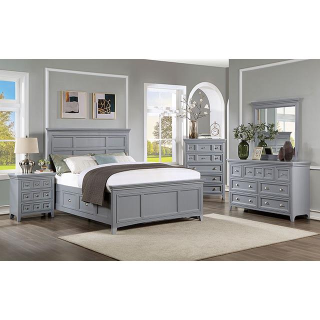 Furniture of America Castlile King Panel Bed with Storage CM7413GY-EK-BED IMAGE 2